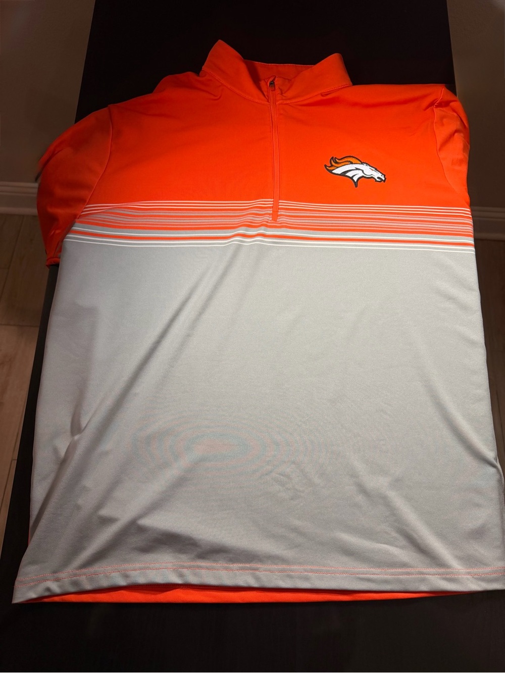 Antigua Denver Broncos Orange & Gray Quarter-Zip Pullover